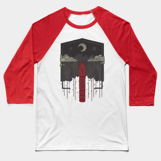 The Lost Obelisk Baseball T-Shirt by againstbound